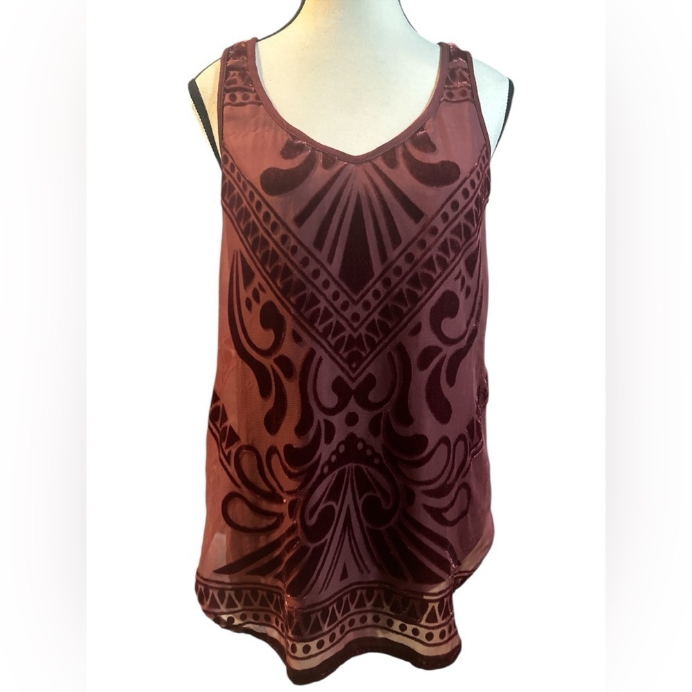 Mossimo Supply Co. Burgundy Patterned Camisole